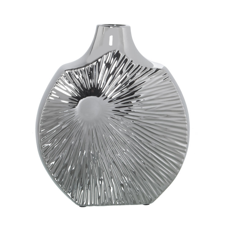 Ivy Bronx Silver Ceramic Vase Wayfair.co.uk